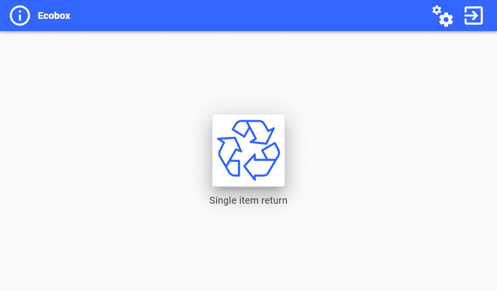 Ecobox-configuratiescherm voor retourneren van afzonderlijke verbruiksgoederen