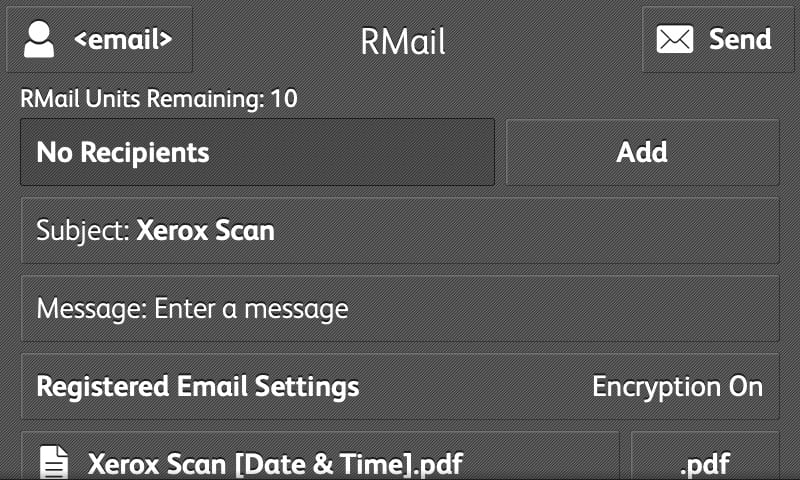 Capture d'écran App RMail