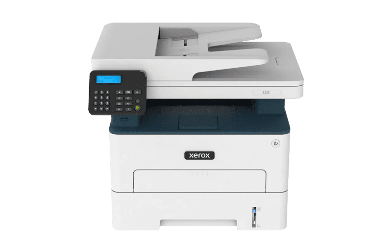 Xerox® B225 multifunctionele printer Vooraanzicht