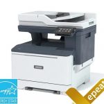 Xerox® C325 multifunctionele kleurenprinter met Energy Star- en EPEAT-certificeringen weergegeven in respectievelijk de linker- en rechterbenedenhoek.